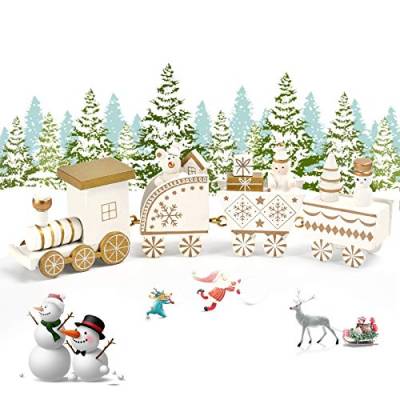 EKKONG Weihnachtszug Decor Spielzeugeisenbahn,Weihnachtszug Geschenk,Weihnachten Neujahr Deko Dekoration Ornament für Kinder Mädchen Junge Spielzeug Geschenke Tassenhalter der WeihnachtsZug (Weiß) von EKKONG