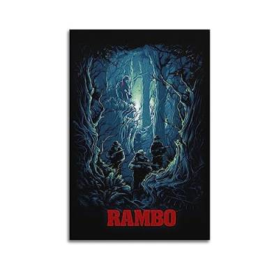 ELedvb First Blood Rambo Dschungel Camouflage Leinwand Poster Dekorative Malerei Leinwand Wandposter und Kunstbild Druck Moderne Familie Schlafzimmer Dekor Poster 60 x 90 cm von ELedvb