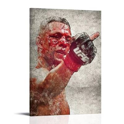 ELedvb Nate Diaz GlossCanvas Poster, dekoratives Gemälde, Leinwand-Wandposter und Kunstdruck, modernes Familienschlafzimmer-Dekor-Poster, 30 x 45 cm von ELedvb