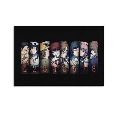 ELedvb Steins Gate Lab Members Worldline Anime-Leinwand-Poster, dekoratives Gemälde, Leinwand-Wandposter und Kunstdruck, modernes Familienschlafzimmer-Dekor-Poster, 20 x 30 cm von ELedvb