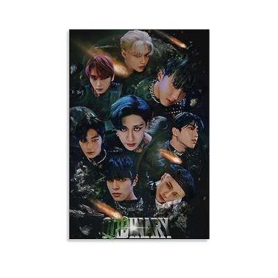 Stray Kids Kpop Sänger-Leinwand-Poster, dekoratives Gemälde, Leinwand-Wandposter und Kunstdruck, modernes Familienschlafzimmer-Dekor-Poster, 50 x 75 cm von ELedvb