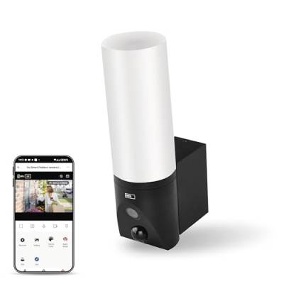 EMOS GoSmart Outdoor Überwachungskamera mit WiFi und App + 1200lm LED-Leuchte, rotierende 3 MP IP-Kamera mit Licht, kompatibel mit Alexa, Google Assistant, ohne ABO-Falle, schwarz von EMOS