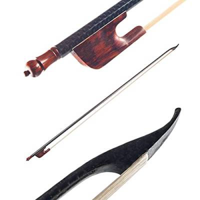 ERYUE 4/4 Violin Fiddle Bow Baroque Style Carbon Fiber Veneer Round Stick Ebony White Horsehair Well Balanced von ERYUE