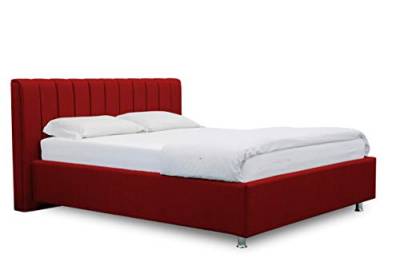 ES Design 08 Polsterbett Antony mit 5 Jahren Garantie, EIN hochwertiges Bett, Lattenrost und Stauraum (Rot, 160 x 200 cm) von ES Design 08