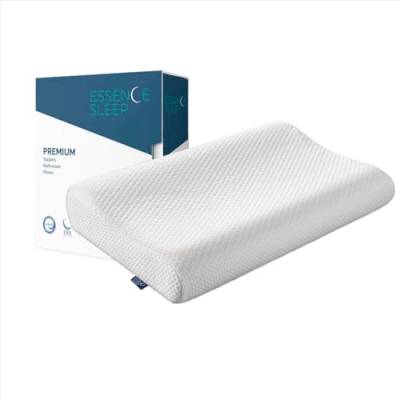 Essence Contour Kissen aus Memory Foam, ergonomischer Unterstützung zur Druckreduzierung, antibakteriell und allergikergeeignet, 60 x 40 x 11/9 cm von ESSENCE SLEEP