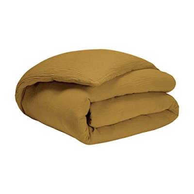 Essix Bettbezug aus gewaschener Baumwollgaze Tenderness, 260 x 240 cm, Kamelfarben von ESSIX