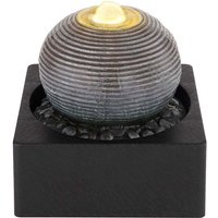 Etc-shop - led Tischbrunnen grau Wohnzimmer Dekoration Kaskade Wasserspiel mit Pumpe Zimmerbrunnen, Kugel Design, Kunststoff anthrazit, 1,5m Kabel 3W von ETC-SHOP