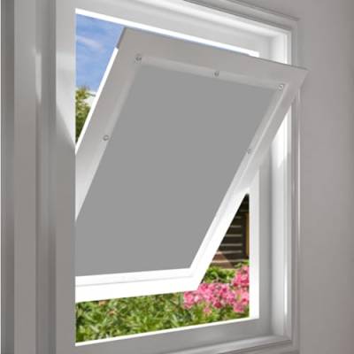 EUGAD Dachfenster Rollo 100% Verdunkelung Sonnenschutz Verdunklungsrollo ohne Bohren mit Saugnäpfen, Verdunklungsfolie für Fenster UV- und Hitzeschutz, Grau 96x120cm von EUGAD