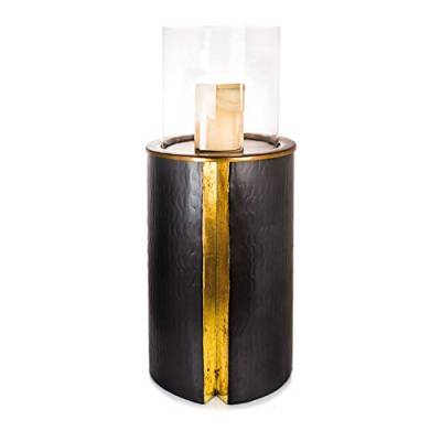 EUROCINSA Ref.28102 Kerzenhalter -PEANA-Vase, Eisen, Schwarz, Gold, 30 Øx53/80 cm von EUROCINSA