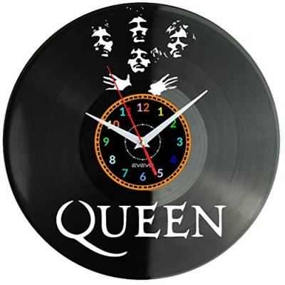 EVEVO Queen Wanduhr Vinyl Schallplatte Retro-Uhr Handgefertigt Vintage-Geschenk Style Raum Home Dekorationen Tolles Geschenk Wanduhr Queen von EVEVO