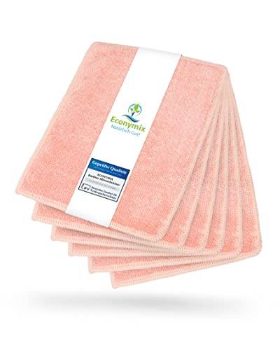 EcoAB - Bambus Tücher - 6 waschbare Putztücher - Nachhaltige Bambustücher zum Putzen - Reinigungstücher Allzwecktücher [23x18cm][Rosa] von EcoAB