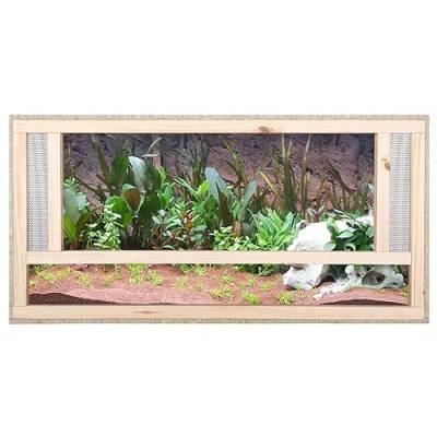 ECOZONE Holz Terrarium mit Frontbelüftung 80x50x50 cm - Holzterrarium aus OSB Platten -Terrarien für exotische Tiere wie Schlangen, Reptilien & Amphibien von ECOZONE