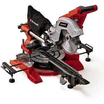 Einhell Zug-Kapp-Gehrungssäge TE-SM 8 L Dual (1.800 W, Ø 216 mm Sägeblatt, 305 mm Schnittbreite, 65 mm Schnitttiefe, Schnittlinienlaser, beidseitige Sägekopfneigung) von Einhell