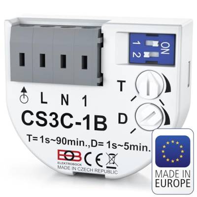 Elektrobock CS3C-1B Nachlaufrelais Unterputz, Weiß, mit Steckklemmen, Kompakt von Elektrobock