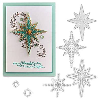7pcs/set Starlight Snowflake Metall Schneiden Scrapbooking Weihnachtsschneidemaschine Schablonen Stanze Album Papierkarte Herstellung von Ericetion