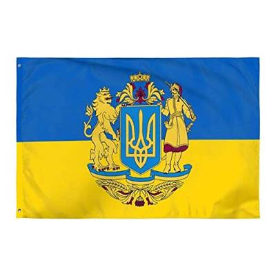 Ericetion Ukrainische Flagge - Hell Gefärbte Nationale Flugflagge Mit Kanten Für Die Bannerdekoration (3ftx5ft Oder 150 X 90 cm) von Ericetion