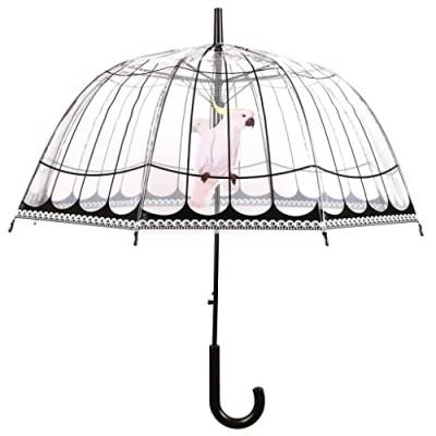 Esschert Design Regenschirm Vogelkäfig aus Polyester/Stahl, Ø 81 x 83 cm, Kunststoffgriff, transparente Schirmfläche im Vogelkäfig-Design, extra lang von Esschert Design
