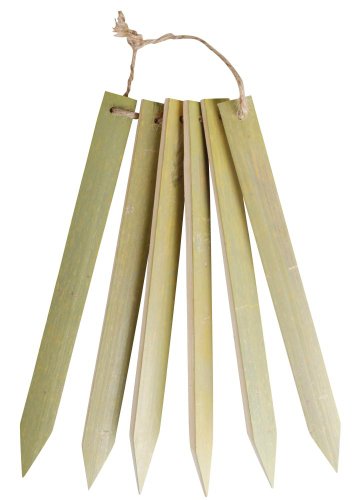 Esschert Pflanzenschilder, Pflanzenstecker, Stecketiketten, Kräuterstecker 6er-Set aus Bambus, ca. 1,8 cm x 20 cm von Esschert Design