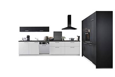 Express Küchen Küchenblock Moon 180 x 360 cm in Lacklaminat Weiß matt, Arbeitsplatte schwarz steinstruktur, ohne E-Geräte Küchenzeilen, Holz, EXD360M007GT0R_1035131 von Express Küchen