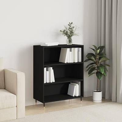 FIRBNUS Bücherregal 69,5x32,5x90 cm Holzwerkstoff Bücherregal Metall Bücherregal Massivholz Wohnzimmer Möbel Regalsystem Regal Metall Lagerregal Bücherregal Holz Bücherregal Schmal Schwarz von FIRBNUS