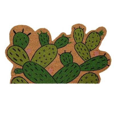 FISURA - Fußmatte Eingangshalle Kaktus aus Kokosnuss mit Rutschfester PVC-Rückseite. Fußmatte mit origineller Form. Größe: 70 Zentimeter x 40 Zentimeter x 1,5 Zentimeter. von FISURA