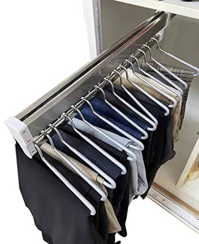 FKKPRVAX Ausziehbare Kleiderstange mit 2 Gleitschienen, ausziehbare Kleiderstange, verstellbare 30-80cm Kleiderstange, Kleiderstange, belastbar 25kg (Size : 350mm) von FKKPRVAX
