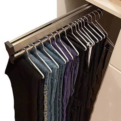 Kleiderstange für Schrank, ausziehbare Schrankstange, 30–60 cm, Kleiderstange, Schrank-Organizer für Hosen und Mäntel (800 mm) von FKKPRVAX