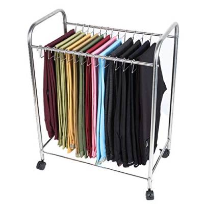 Abnehmbare 20 Paar Hosen Kleiderbügel für Garderobe, Handtuchhalter mit Lenkrollen, Closet Organizer (Size : 50x 36x 70cm) von FKKPRVAX