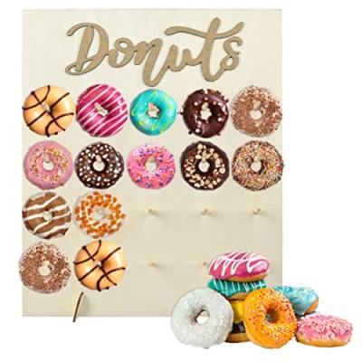 FOCCTS Donut Ständer Donut Wand Holz Donut-Wandhalterung Donut Halter, Kann für Hochzeiten Geburtstage, Partys, Jubiläen, Restaurants Konditoreien verwendet Werden Dekoration(Donuts Nicht enthalten) von FOCCTS