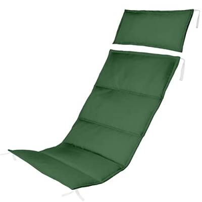 Grüne Holz-Liegestuhl Auflage für Klappbar Klappliegestuhl Wasserabweisende Polster Hochwertiges Polyester Kissen mit Watte in der Farbe Grün [145] von Ferocity