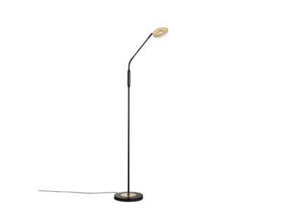 Fischer & Honsel Stehleuchte, Dent | sandschwarz/gold| H: 150 cm, D: 23 cm, A: 40 cm| stufenlos dimmbar| Farbtemperatureinstellung 3 Stufen | 1x LED 7,5W 2700/3350/ 4000 K| 820 lm| EEG: F | 40497 von Fischer & Honsel