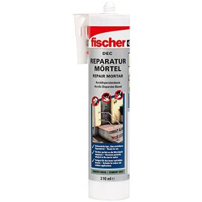 fischer DEC Reparaturmörtel, geruchsarmer Mörtel, witterungsbeständige Dichtmasse für Innen- und Außenbereich, Kartusche für zahlreiche Anwendungen und Baustoffe, 310 ml, zementgrau, zementgrau / cement grey von fischer