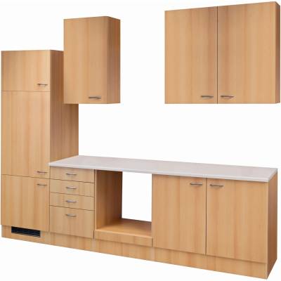 Flex-Well Classic Küchenzeile Nano 270 cm ohne E-Geräte Buche Nachbildung von Flex-Well Classic