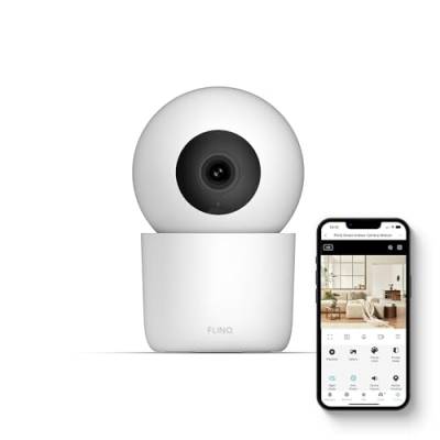FLINQ Smart Überwachungskamera Innen - HD Haustierkamera mit App - Camera Indoor mit SD-karteneingang - Bewegungserkennung - Schwarz von FLINQ