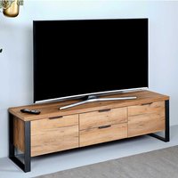 TV Kommode in Eichefarben und Schwarz 45 cm hoch von Franco Möbel