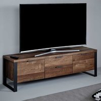 TV Unterschrank in Eiche dunkel und Schwarz 45 cm hoch von Franco Möbel