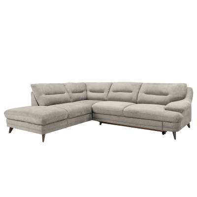 Fredriks Ecksofa Lutz III Sandgrau Microfaser 263x87x224 cm mit Schlaffunktion und Bettkasten von Fredriks