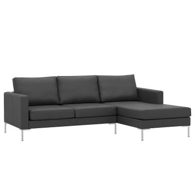 Fredriks Ecksofa Portobello Anthrazit Echtleder 207x75x155 cm (BxHxT) Modern von Fredriks