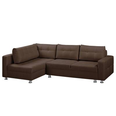 Fredriks Ecksofa Upwell Braun Strukturstoff 266x72x167 cm mit Schlaffunktion und Bettkasten von Fredriks