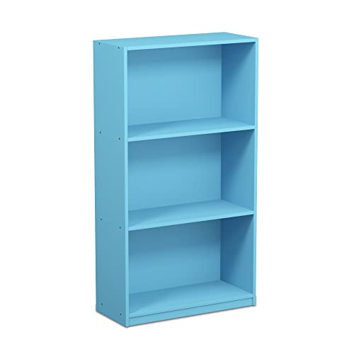 Furinno Basic Bücherregal mit 3 Fächern, Aufbewahrungsregal, holz, Hellblau, 23.5 x 55.25 x 100.33 cm von Furinno