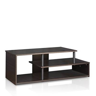 Furinno TV-Regal mit unterschiedlichen Ablageflächen, holz, Espresso/Schwarz, 37.08 x 37.08 x 38.1 cm von Furinno