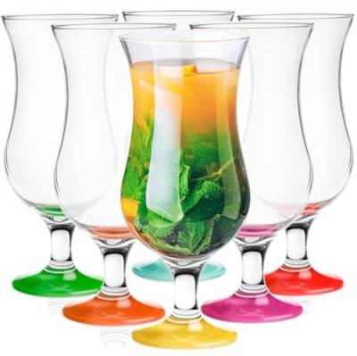 Glasmark Krosno Gläser Cocktailgläser Set Longdrink Cocktail Gin Bier Wasser Longdrinkgläser Cocktailgläser Trinkglas Wasserglas Glas Smoothie Dessert Spülmaschinenfest Mix 6 x 420ml von Glasmark KROSNO 1992