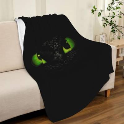 Kuscheldecke XXL Wolldecke 220x240 Flauschige Decke Schwarz Leichte Warme Tier Decke Winter Decke Flauschige Bettwäsche (Dragon,100x150 cm) von GAGALU