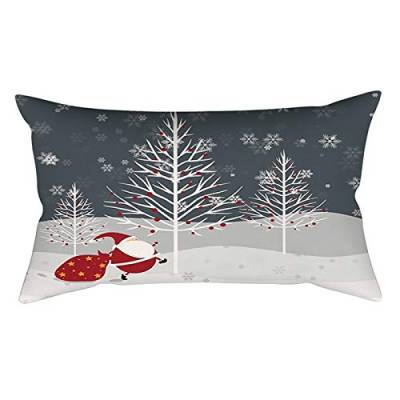 Weihnachtsdeko Kissenbezug Kissenbezüge Kissen Santa 30 x 50 cm Dekor Kissenbezug Weihnachtskissen Home Throw Leinen Kissenbezug Winter Zierkissenbezug Couch Wohnzimmer Deko von GBEN