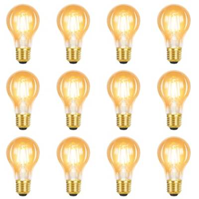 GBLY 12 Stück LED Glühbirne E27 Vintage Lampe - Warmweiß Filament Leuchtmittel Retro Edison Glühlampe Birne Energiesparlampe Glas 4W für Haus Esszimmer Industrial Küche Flur Bar von GBLY