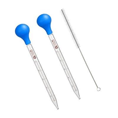 10ml Pipette Glas Groß, Glas Pipette,Transfer Pipette Dropper Tropfpipette, Messpipetten mit Bürsten,Measuring Pipette, für Labor Lebensmittel Forschung (2PCS) von GHEART