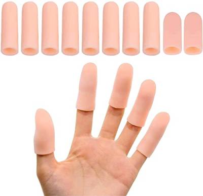 Gel Finger Cot,Gel Finger Schutz, Fingerschutz Silikon, Gel Fingerlinge Daumenschutz, Fingerschutz für Frauen und Männer, Ideal für Finger Knacken Fingerarthritis, Fingerschwielen,10 Stück von GHEART