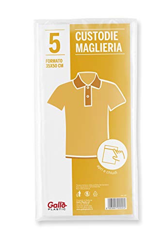 Gallo Staubschutzhülle für Maschen, mit Schnappverschluss, 5 Stück, Weiß, 35 x 50 cm von GALLO