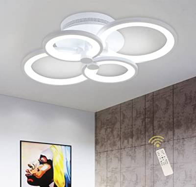Ganeed Modern Deckenleuchte Dimmbar, Metall Acryl LED Unterputz Deckenleuchten, 56W LED Kronleuchter leuchte für Wohnzimmer Küche Schlafzimmer Esszimmer, mit Fernbedienung von Ganeed
