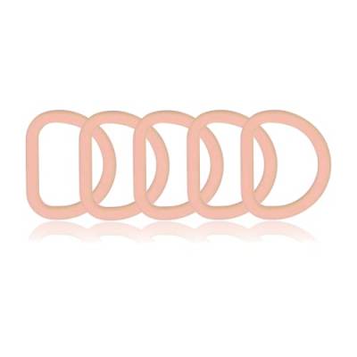 D-Ring aus Zink mit Silikon-Beschichtung 25mm, 5er Set, Materialstärke 4 mm, DIY Hunde-Halsband, nichtrostend, Ideal mit Paracord 550, Farbe: Pastell-Rosa von Ganzoo